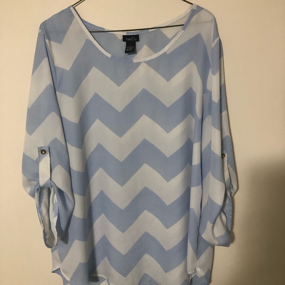Blue and White Top